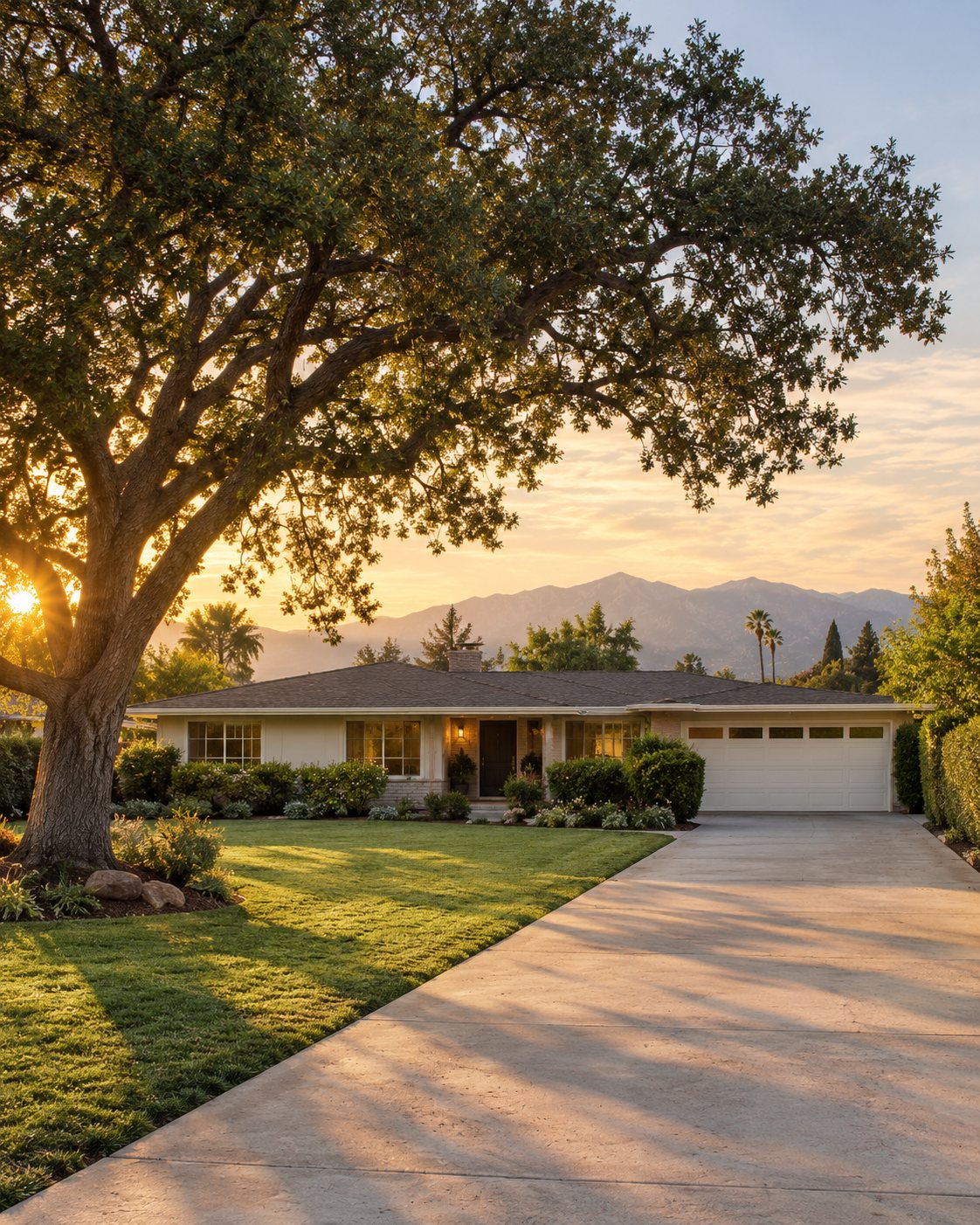 Illustration: an older ranch home on a large lot